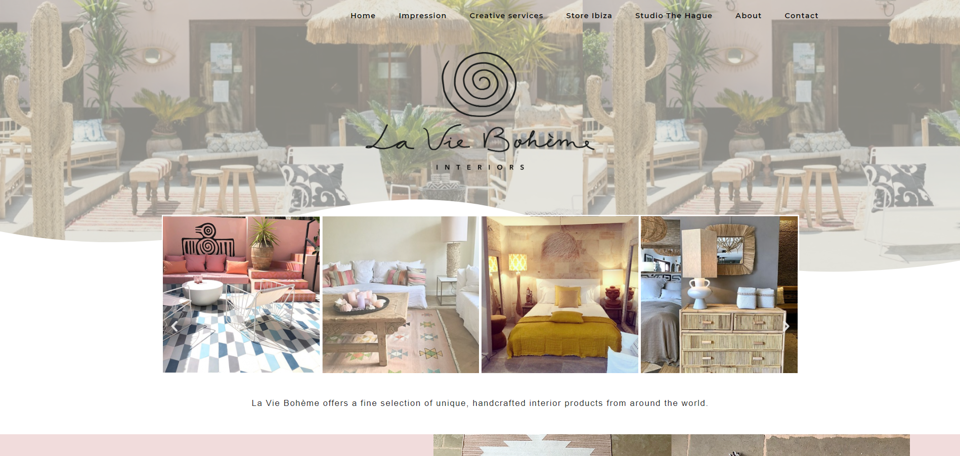 La Vie Boheme Website Screenshot
